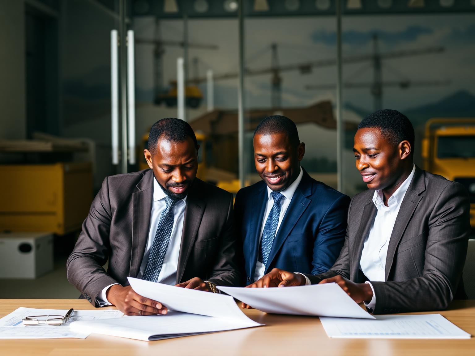 South African business owners reviewing procurement documents